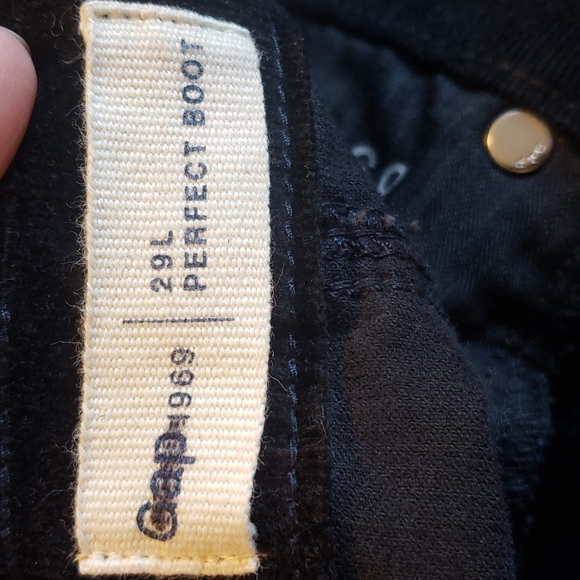 Gap 1969 Perfect Bootcut Corduroy Black Mid Rise Flare Baby Bell Pants 90's Y2K - Picture 10 of 11